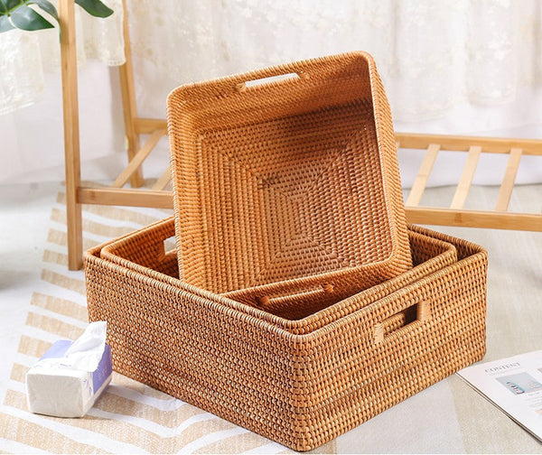 Laundry Storage Baskets, Rattan Storage Baskets for Kitchen, Storage Basket for Shelves, Kitchen Storage Basket, Storage Baskets for Bathroom-Art Painting Canvas