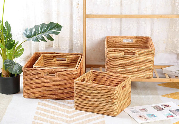 Laundry Storage Baskets, Rattan Storage Baskets for Kitchen, Storage Basket for Shelves, Kitchen Storage Basket, Storage Baskets for Bathroom-Art Painting Canvas