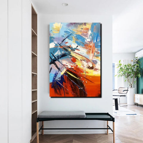 Acrylic Canvas Paintings, Large Painting on Canvas, Living Room Modern Paintings, Modern Abstract Painting for Office-Art Painting Canvas