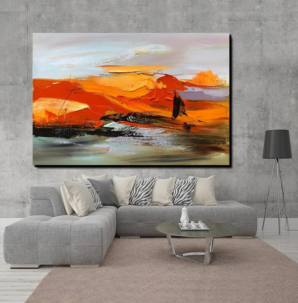 Large Painting for Living Room, Acrylic Paintings on Canvas, Large Paintings Behind Sofa, Heavy Texture Painting, Buy Paintings Online-Art Painting Canvas