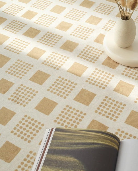 Dining Room Modern Floor Carpets, Modern Rug Ideas for Bedroom, Chequer Modern Rugs for Living Room, Contemporary Soft Rugs Next to Bed-Art Painting Canvas