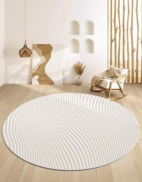 Contemporary Modern Rug Ideas for Living Room, Thick Round Rugs under Coffee Table, Modern Round Rugs for Dining Room, Circular Modern Rugs for Bedroom-Art Painting Canvas