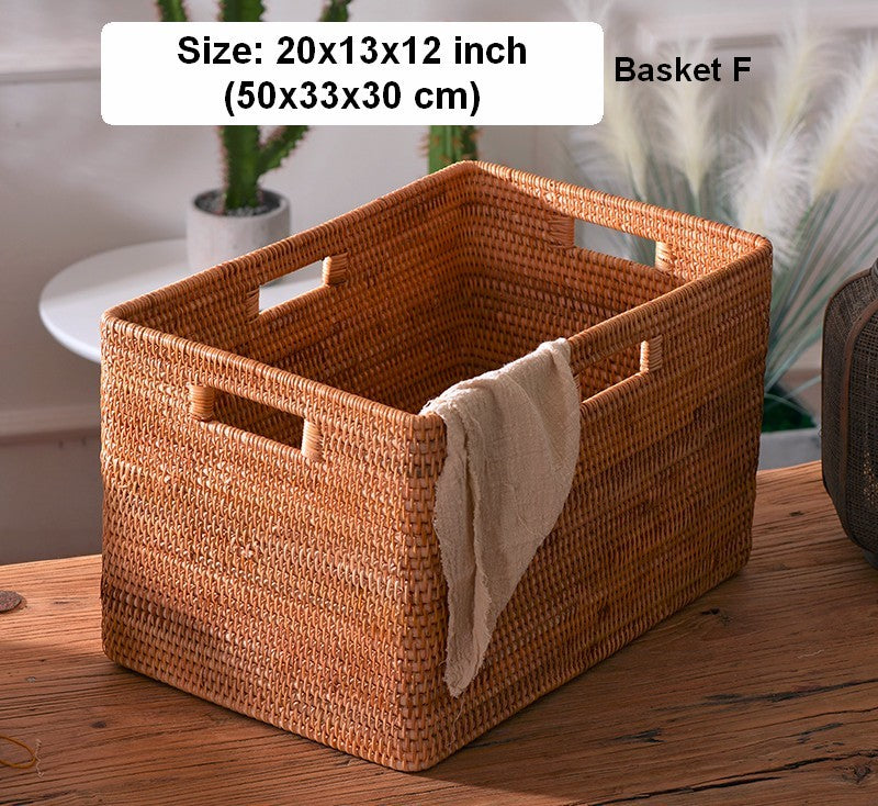 Woven Storage Baskets, Rattan Storage Baskets for Kitchen, Storage Bas –  artworkcanvas