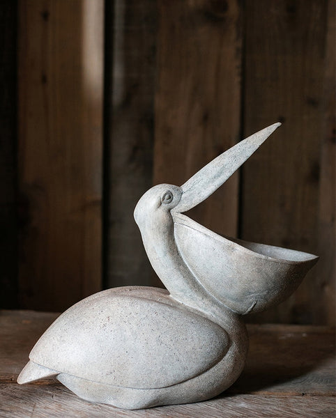 Pelican Statue for Garden, Beautiful Cute Animal Statues, Large Garden Courtyard Ornaments, Unique Modern Garden Bird Sculptures, Creative Villa Outdoor Decor Gardening Ideas-Art Painting Canvas