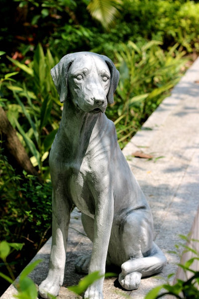 Large Dog Statue for Garden, Sitting Dog Statues, Pet Statue for Garden Courtyard Ornament, Villa Outdoor Decor Gardening Ideas-Art Painting Canvas