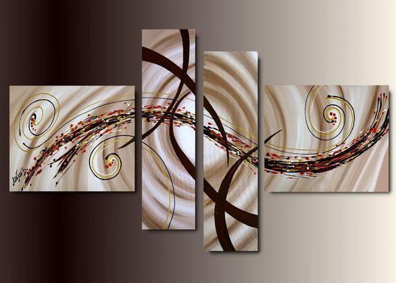 Simple Canvas Art Painting, Abstract Acrylic Paintings, 4 Piece Wall A –  Art Painting Canvas