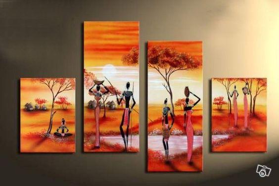 4 Piece Canvas Paintings, Tree Paintings, Moon and Tree Painting, Buy Art  Online, Large Painting for Sale, Living Room Acrylic Paintings