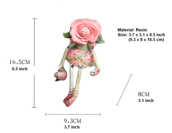 Creative Flower Rose Fairy Statue for Garden, Beautiful Garden Courtyard Ornaments, Villa Outdoor Decor Gardening Ideas, Unique Modern Garden Sculptures-Art Painting Canvas