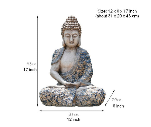 Buddha Statue, Sitting Buddha Statue, Large Figure Statue for Garden Ornament, Villa Courtyard Decor, Outdoor Decoration Ideas, Garden Decor Ideas-Art Painting Canvas