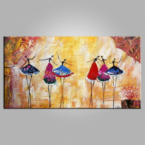 Simple Canvas Painting for Sale, Ballet Dancer Painting, Modern Wall Art Paintings, Heavy Texture Painting, Buy Paintings Online-Art Painting Canvas