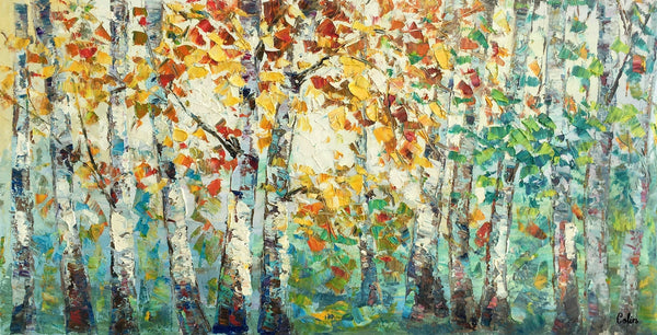 Autumn Tree Landscape Painting, Landscape Painting for Sale, Autumn Paintings, Living Room Wall Art Paintings, Custom Original Painting-Art Painting Canvas