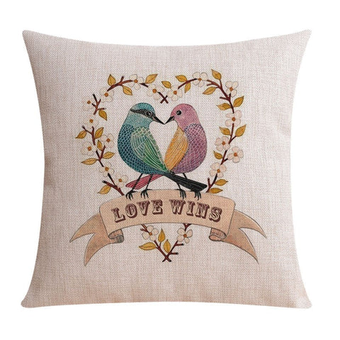 Love Birds Throw Pillows for Couch, Singing Birds Decorative Throw Pillows, Modern Sofa Decorative Pillows, Decorative Pillow Covers-Art Painting Canvas