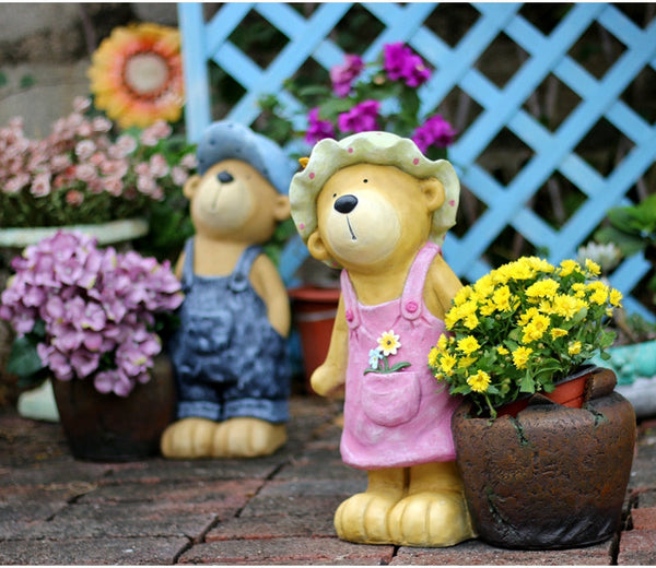 Garden Animal Sculpture Bear Statues, Garden Decor Ideas, Outdoor Garden Decoration, Animal Statues, Garden Ornament, Villa Courtyard Decor-Art Painting Canvas