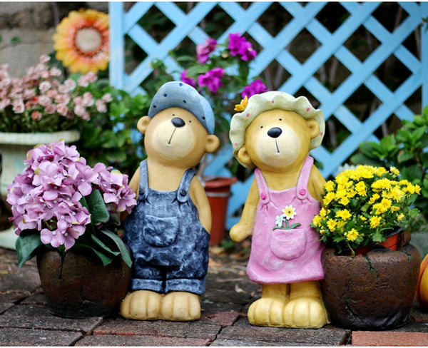 Garden Animal Sculpture Bear Statues, Garden Decor Ideas, Outdoor Garden Decoration, Animal Statues, Garden Ornament, Villa Courtyard Decor-Art Painting Canvas