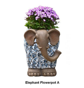 Large Garden Flower Pot, Elephant Flowerpot, Unique Garden Flowerpot, Resin Statue for Garden, Modern Animal Statue for Garden Ornaments, Villa Outdoor Decor Gardening Ideas-Art Painting Canvas