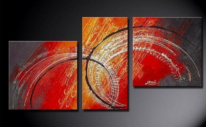 Abstract Wall Art, Bedroom Wall Art, Red Abstract Painting, Large Pain ...