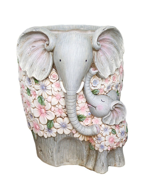 Modern Garden Flower Pot, Unique Animal Statue for Garden Ornaments, Beautiful Elephant Flowerpot, Resin Statue for Garden, Villa Outdoor Decor Gardening Ideas-Art Painting Canvas