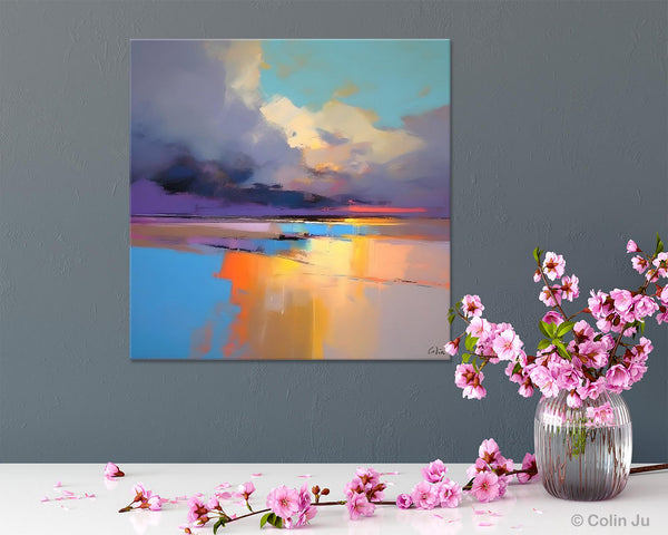 Original Landscape Wall Art, Landscape Oil Paintings, Landscape Canvas Art, Abstract Landscape Painting for Living Room, Hand Painted Canvas Art-Art Painting Canvas