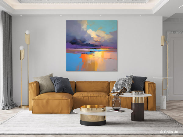 Original Landscape Wall Art, Landscape Oil Paintings, Landscape Canvas Art, Abstract Landscape Painting for Living Room, Hand Painted Canvas Art-Art Painting Canvas