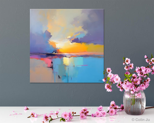 Original Modern Wall Art Painting, Abstract Landscape Paintings, Canvas Painting for Living Room, Oversized Contemporary Abstract Artwork-Art Painting Canvas