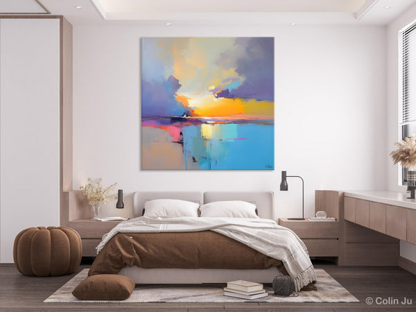 Original Modern Wall Art Painting, Abstract Landscape Paintings, Canvas Painting for Living Room, Oversized Contemporary Abstract Artwork-Art Painting Canvas