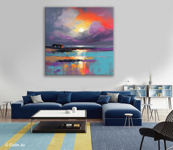 Original Abstract Landscape Wall Art, Landscape Canvas Art, Large Landscape Painting for Living Room, Hand Painted Canvas Paintings-Art Painting Canvas