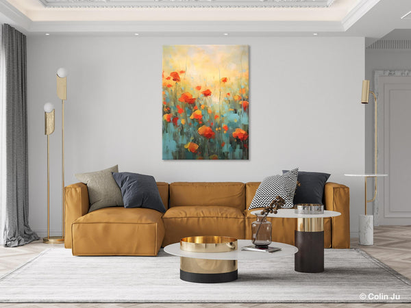 Canvas Painting Flower, Original Paintings on Canvas, Abstract Flower Painting, Flower Acrylic Painting, Modern Acrylic Paintings for Bedroom-Art Painting Canvas