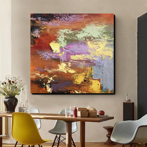 Simple Abstract Paintings, Modern Contemporary Wall Art Ideas, Living Room Acrylic Paintings, Heavy Texture Painting, Hand Painted Canvas Art-Art Painting Canvas