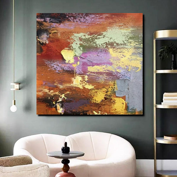 Simple Abstract Paintings, Modern Contemporary Wall Art Ideas, Living Room Acrylic Paintings, Heavy Texture Painting, Hand Painted Canvas Art-Art Painting Canvas