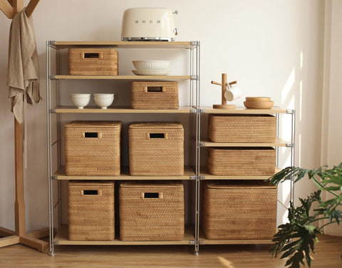 Storage Basket for Shelves, Large Rectangular Storage Baskets, Storage –  artworkcanvas
