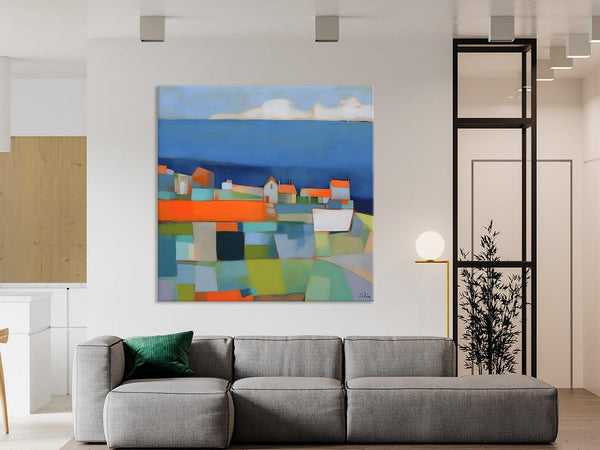 Landscape Canvas Paintings, Original Abstract Wall Art Paintings, Modern Wall Art Painting for Living Room, Acrylic Painting on Canvas-Art Painting Canvas