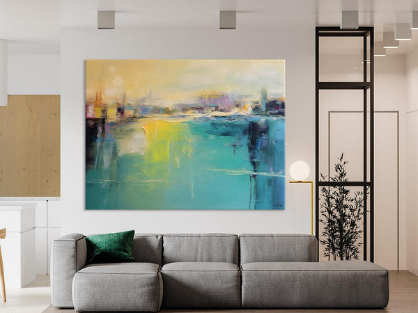 Original Canvas Artwork, Contemporary Acrylic Painting on Canvas, Large Painting for Dining Room, Simple Abstract Art, Wall Art Paintings-Art Painting Canvas