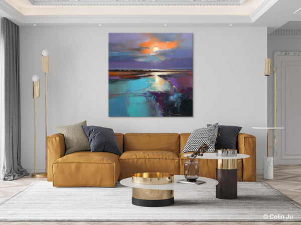 Landscape Acrylic Art, Original Abstract Art, Landscape Canvas Paintings, Hand Painted Canvas Art, Large Landscape Paintings for Living Room-Art Painting Canvas