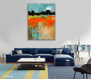 Modern Abstract Wall Art, Extra Large Canvas Painting for Dining Room, Original Canvas Wall Art Paintings, Abstract Landscape Paintings-Art Painting Canvas