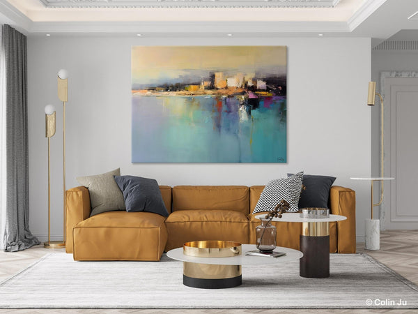 Abstract Landscape Paintings, Palette Knife Canvas Art, Extra Large Canvas Painting for Dining Room, Original Canvas Wall Art Paintings-Art Painting Canvas