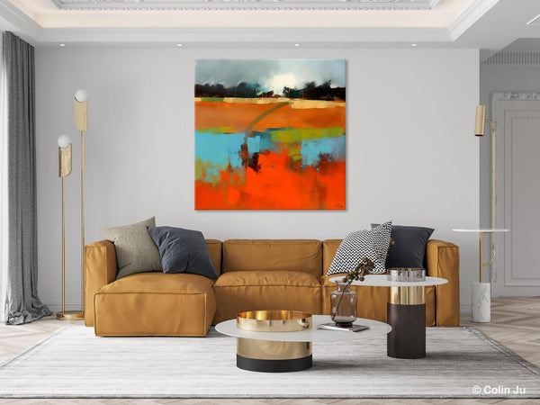 Original Abstract Wall Art, Landscape Acrylic Art, Landscape Canvas Art, Hand Painted Canvas Art, Large Abstract Painting for Living Room-Art Painting Canvas