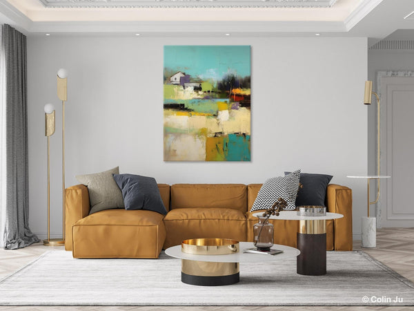 Landscape Canvas Paintings for Dining Room, Extra Large Modern Wall Art, Acrylic Painting on Canvas, Original Landscape Abstract Painting-Art Painting Canvas