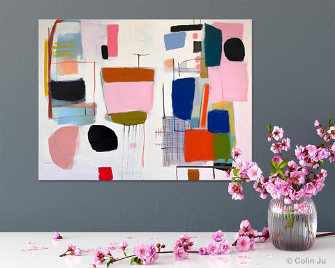 Contemporary Acrylic Painting on Canvas, Original Canvas Art, Large Wall Art Painting for Bedroom, Oversized Modern Abstract Wall Paintings-Art Painting Canvas