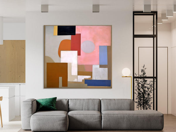 Extra Large Canvas Paintings for Living Room, Original Modern Abstract Artwork, Geometric Modern Canvas Art, Abstract Wall Art for Sale-Art Painting Canvas