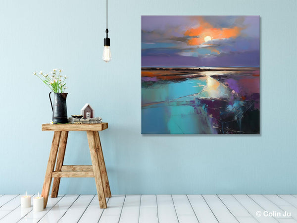 Landscape Acrylic Art, Original Abstract Art, Landscape Canvas Paintings, Hand Painted Canvas Art, Large Landscape Paintings for Living Room-Art Painting Canvas