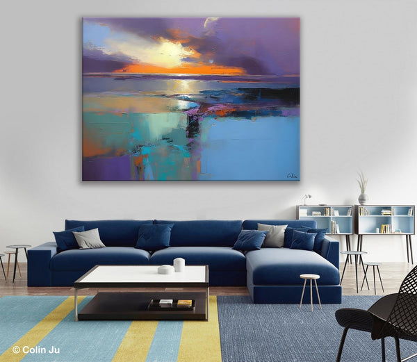 Landscape Canvas Paintings for Living Room, Original Landscape Paintings, Extra Large Modern Wall Art Paintings, Acrylic Painting on Canvas-Art Painting Canvas