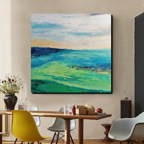 Landscape Acrylic Paintings, Abstract Landscape Painting, Modern Paintings for Living Room, Heavy Texture Painting, Large Painting Behind Sofa-Art Painting Canvas