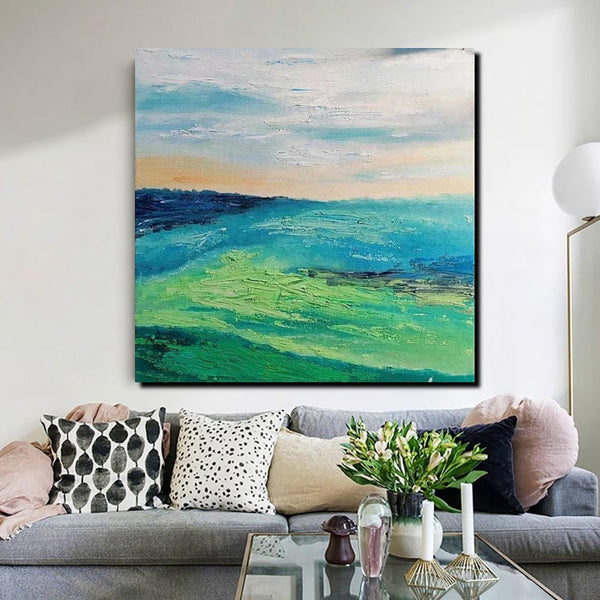 Landscape Acrylic Paintings, Abstract Landscape Painting, Modern Paintings for Living Room, Heavy Texture Painting, Large Painting Behind Sofa-Art Painting Canvas