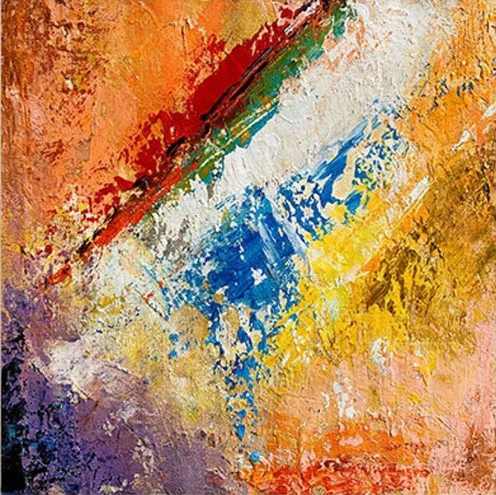 Original Abstract Art, Contemporary Acrylic Painting, Hand Painted Can –